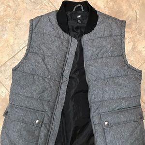 H&M Quilted Grey Puffer Vest Medium